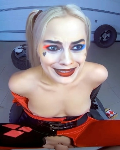 Margot Robbie topless small boobs shaved pussy fucking deepfake VD Video